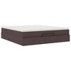 VidaXL Cadre de lit ottoman avec matelas marron fonc&eacute; 180x200 cm tissu
