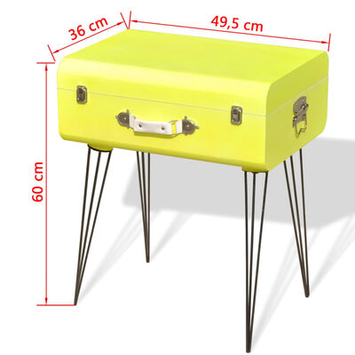 vidaXL Table de chevet 49,5x36x60 cm Jaune