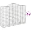 vidaXL Paniers &agrave; gabions arqu&eacute;s 5 pcs 200x50x140/160 cm Fer galvanis&eacute;