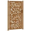 vidaXL Portail de jardin 100x200 cm en acier patin&eacute; motif flamme