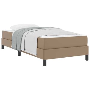 vidaXL Cadre de lit avec matelas Cappuccino 90 x 200 cm tissu