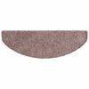 vidaXL Tapis d'escalier auto-adh&eacute;sifs 15 pi&egrave;ces 65 x 21 x 4 cm Marron clair Demi-rond Grand