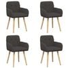 vidaXL Chaises de salle &agrave; manger 4 pc Boucl&eacute; Gris fonc&eacute;