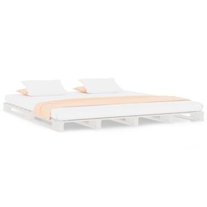 vidaXL Lit de palette sans matelas blanc 140x190 cm bois massif