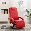 vidaXL Fauteuil de massage TV inclinable rouge similicuir
