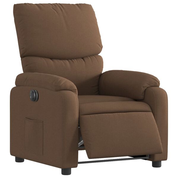 vidaXL Fauteuil inclinable &eacute;lectrique Marron Tissu