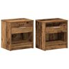 vidaXL Tables de chevet 2 pcs avec tiroir bois ancien 39 x 28 x 41 cm