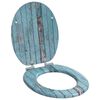 vidaXL Si&egrave;ge de toilette &agrave; fermeture douce Bleu 44 x 38 cm Panneau MDF