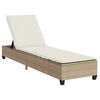 vidaXL Transat avec coussins beige 55 x 200 x 25,5 cm r&eacute;sine tress&eacute;e