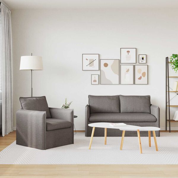 vidaXL Canap&eacute; 140cm 2 pcs Taupe M&eacute;tал