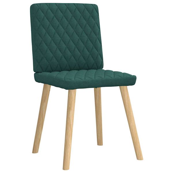 vidaXL Chaises &agrave; manger lot de 6 vert fonc&eacute; tissu