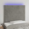 vidaXL T&ecirc;te de lit &agrave; LED Gris clair 100x5x118/128 cm Velours