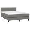 vidaXL Sommier &agrave; lattes de lit avec matelas Gris fonc&eacute; 140x190cm Tissu