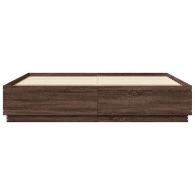 vidaXL Cadre de lit chêne marron 180x200 cm bois d'ingénierie