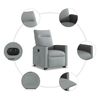 vidaXL Fauteuil inclinable &eacute;lectrique gris clair tissu
