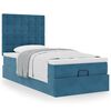 vidaXL Cadre de lit ottoman avec matelas bleu foncé 100x200 cm velours