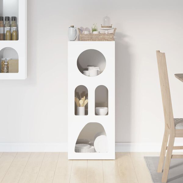 vidaXL Buffet Blanc brillant 40 x 35 x 100.5 cm Bois d'ing&eacute;nierie