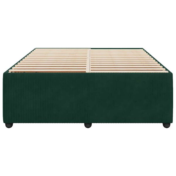 vidaXL Cadre de lit sans matelas vert fonc&eacute; 140x190 cm velours