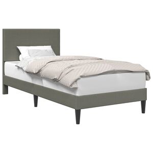 vidaXL Cadre de lit Gris clair 100 x 200 cm Tissu en velours c&ocirc;tel&eacute;