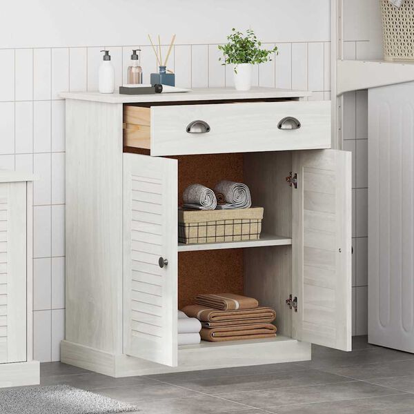 vidaXL Armoire de salle de bain avec porte VIGO Blanc et Blanc Antique