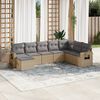 vidaXL Salon de jardin avec coussins 8 pcs beige r&eacute;sine tress&eacute;e