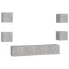vidaXL Ensemble de meubles TV 6 pcs Gris b&eacute;ton Bois d'ing&eacute;nierie