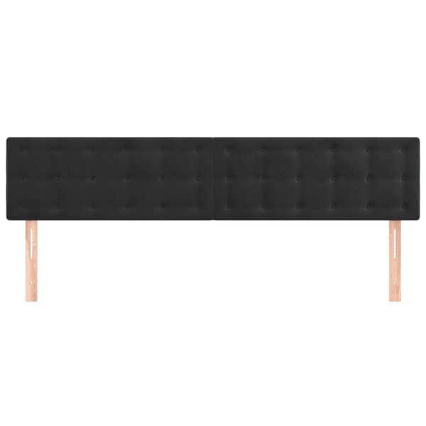 vidaXL Têtes de lit 2 pcs Noir 90x5x78/88 cm Velours