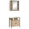 vidaXL Ensemble de mobilier de salle de bain avec étagère 2 pcs Marron