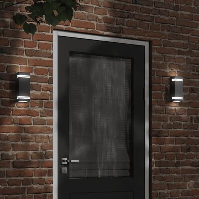 vidaXL Applique murale d'extérieur noir acier inoxydable