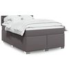 vidaXL Sommier &agrave; lattes de lit avec matelas Gris 140x190 cm Similicuir