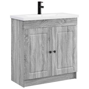 vidaXL Ensemble de mobilier de salle de bain Sonoma gris