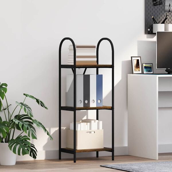 vidaXL &Eacute;tag&egrave;re Ch&ecirc;ne fum&eacute; 40 x 30 x 109 cm Bois d'ing&eacute;nierie