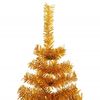 vidaXL Sapin de No&euml;l avec 300 LED avec support Dor&eacute; 180 cm PET