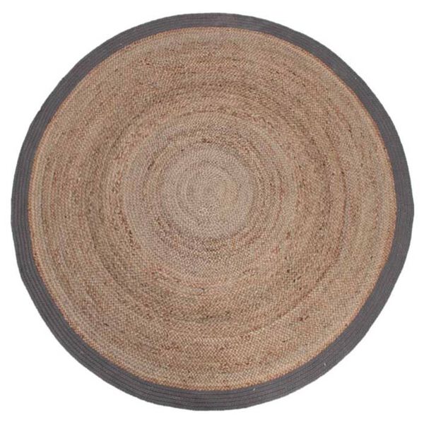 LABEL51 Tapis Jute Rond 180 cm Gris