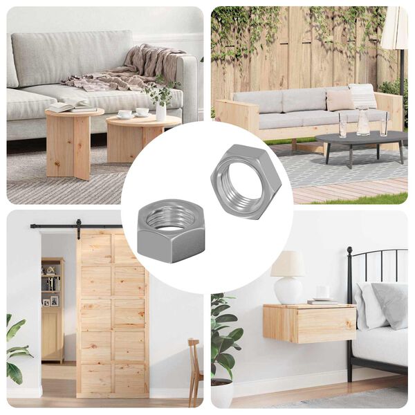 vidaXL &Eacute;crous Hexagonaux 2 pcs Argent&eacute; M6 Acier