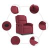 vidaXL Fauteuil inclinable électrique Rouge bordeaux Tissu