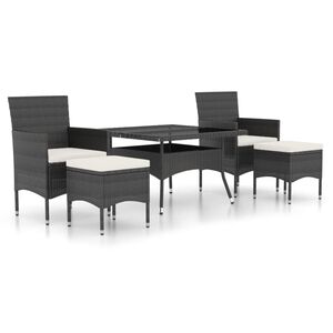 vidaXL Ensemble &agrave; Manger de jardin 9pcs r&eacute;sine tress&eacute;e et verre tremp&eacute;