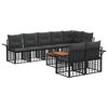 vidaXL Ensemble de canap&eacute;s d'ext&eacute;rieur 9 pcs Noir et Gris fonc&eacute;
