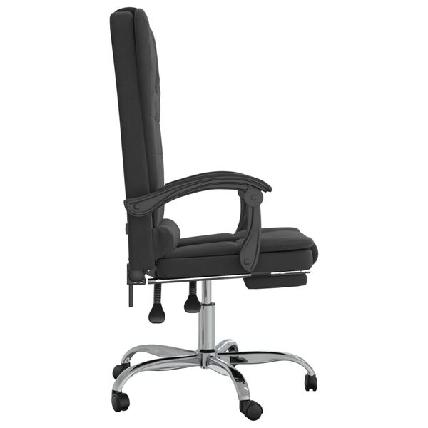 vidaXL Fauteuil de massage inclinable de bureau Noir Velours