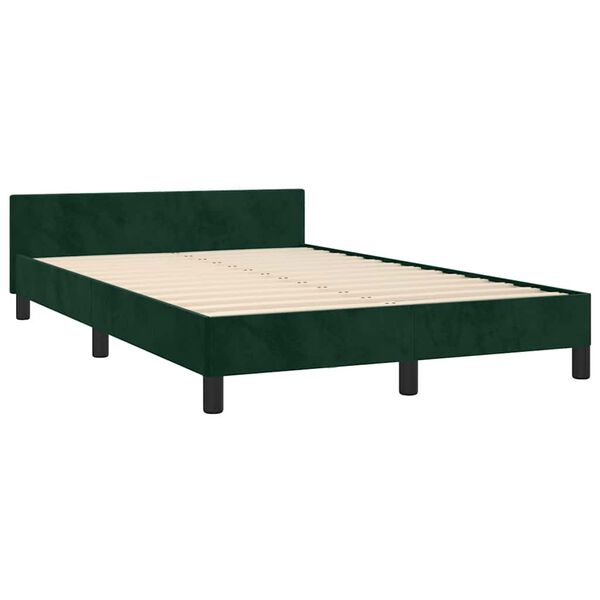 vidaXL Cadre de lit sans matelas vert fonc&eacute; 120x190 cm velours