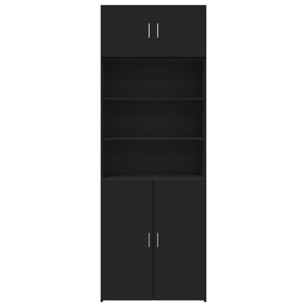 vidaXL Armoire de rangement noir 80x42,5x225 cm bois d'ing&eacute;nierie