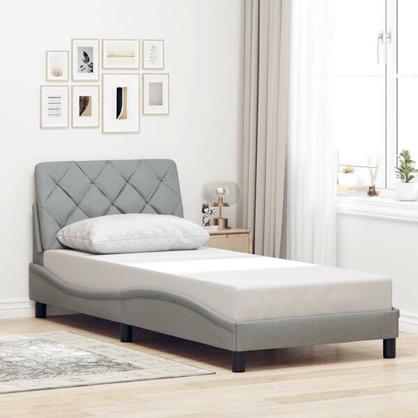 vidaXL Cadre de lit sans matelas gris clair 90x190 cm tissu