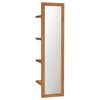 vidaXL Miroir mural avec &eacute;tag&egrave;res 30x30x120 cm Bois de teck massif