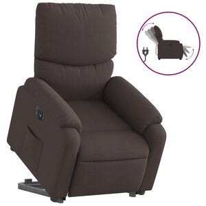 vidaXL Fauteuil inclinable &eacute;lectrique marron fonc&eacute; tissu