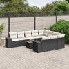vidaXL Salon de jardin 11 pcs avec coussins noir r&eacute;sine tress&eacute;e