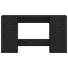 vidaXL Bureau avec porte Ch&ecirc;ne noir 133 x 50 x 75 cm Bois d'ing&eacute;nierie