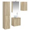 vidaXL Ensemble d'armoire de salle de bain 5 pcs Ch&ecirc;ne Sonoma