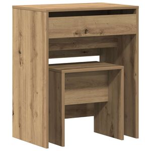 vidaXL Coiffeuse 2 pc ch&ecirc;ne artisanal 60 x 40 x 75 cm