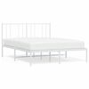 vidaXL Cadre de lit m&eacute;tal sans matelas et t&ecirc;te de lit blanc 140x190 cm
