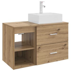 vidaXL Ensemble de mobilier de salle de bain 2 pcs Ch&ecirc;ne artisanal